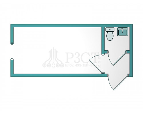 Блок-контейнер прорабская с санузлом