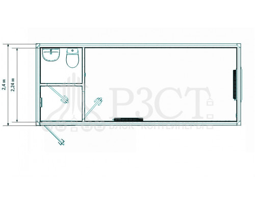 Блок-контейнер прорабская с санузлом