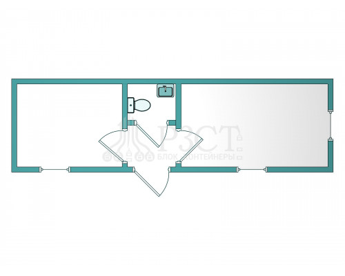 Блок-контейнер штаб строительства с санузлом и кухней