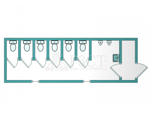Блок-контейнер сантехнический №17